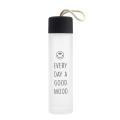 350ml Promotional Portable Yoga Mug Frosted Glass Water Bottle with String Logo